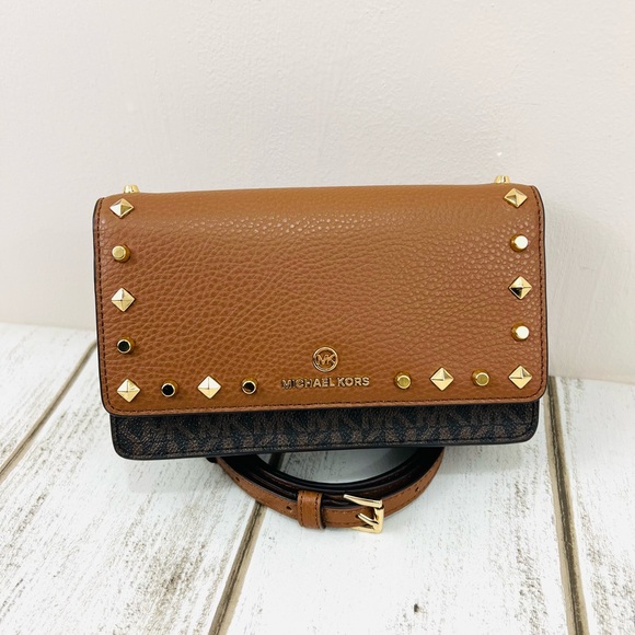 Michael Kors Signature Logo Small Phone Crossbody Bag Wallet - Picture 2 of 13